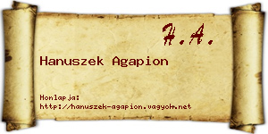 Hanuszek Agapion névjegykártya